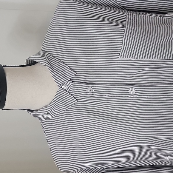 a new day size XXL Blue White Stripe Button Down Shirt with Single Chest Pocket - Picture 7 of 13